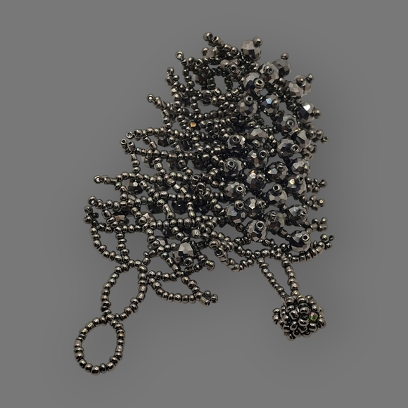 Handmade Hematite Gemstone/Glass Seed Bead Woven Stretch Bracelet Boho - Picture 6 of 10